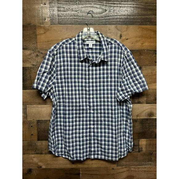 Calvin Klein Men's Short‎ Sleeve Button Up Size X-Large - Picture 1 of 4